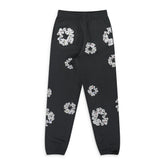 Vintage Black Rhinestone Cotton Wreath Sweatpants