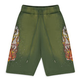 GREEN FLAME GLASS SWEATSHORTS