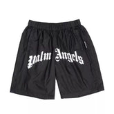 Palm Angels Curved Logo Swimshort Black Off White
