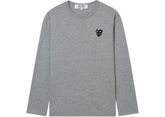 Comme des Garcons PLAY Double Eye Black Heart L/S Tee Grey
