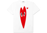 Comme des Garcons Play Red Emblem Long Heart T-shirt White