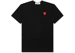 Comme des Garcons Play Red Stacked Heart T-shirt Black