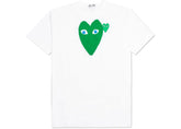 Comme des Garcons Play Women's Blue Eyed Green Heart T-shirt White