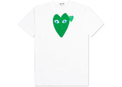 Comme des Garcons Play Women's Blue Eyed Green Heart T-shirt White