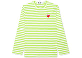 Comme des Garcons Play Women's Pastelle Striped L/S T-shirt Green/White