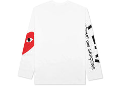 Comme des Garcons Play Women's Red Big Heart L/S T-shirt White