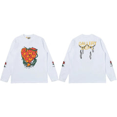 Gallery Dept. Puzzle Heart & Rose Graphic Long Sleeve T-Shirt - White