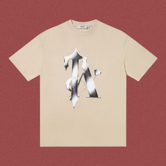 Trapstar Metallic Interlocked "TA" Graphic Tee - Sand/Khaki