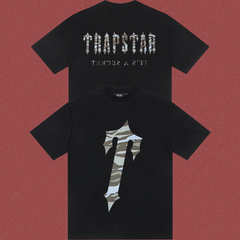 Trapstar Camo Fill Gothic Logo & Arch Tee - Black