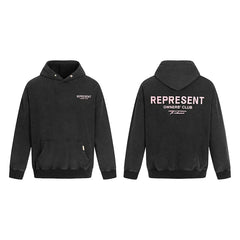 Represent Owners' Club Heavyweight Hoodie - Vintage Black/Pink