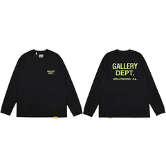Gallery Dept. Hollywood Logo Long Sleeve T-Shirt - Black/Neon Yellow