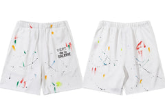 Gallery Dept. Paint Splatter French Terry Shorts - White