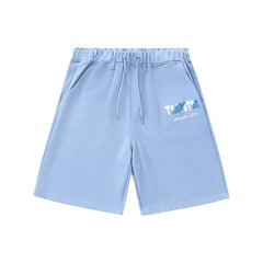 Trapstar Graffiti Logo Sweat Shorts - Peacock Blue