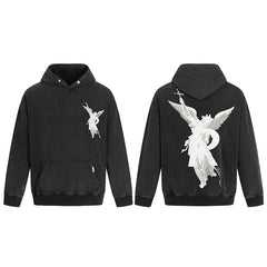 Represent Archangel Graphic Heavyweight Hoodie - Vintage Black
