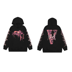 Vlone Lava Graphic Hoodie - Black/Pink