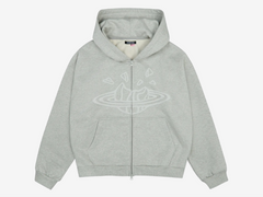 Broken Planet Zip-Up Hoodie Ash Grey