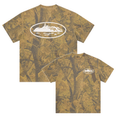 Corteiz Island Puff Print Tee forest Camo
