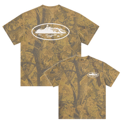 Corteiz Island Puff Print Tee forest Camo