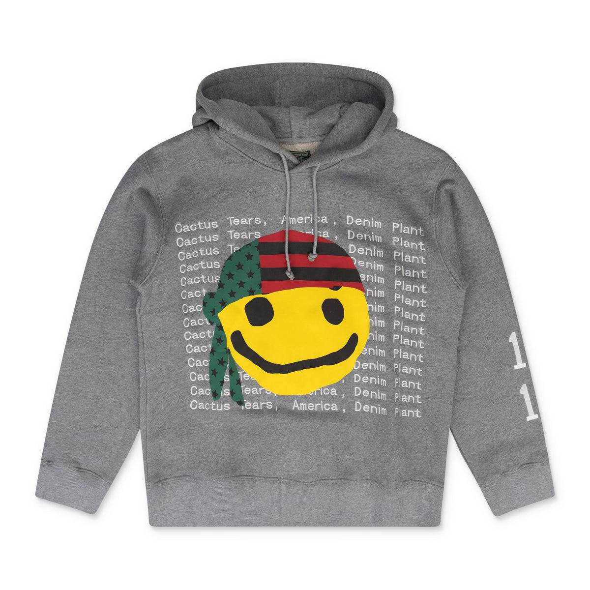 Grey Cactus Smiley Hoodie