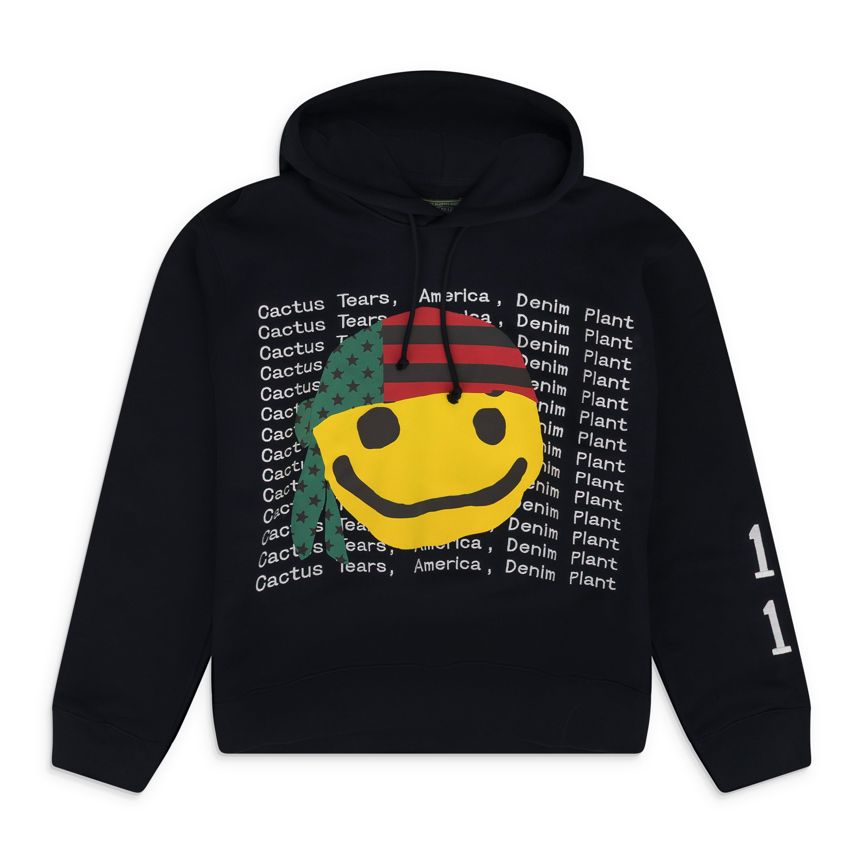 Black Cactus Smiley Hoodie
