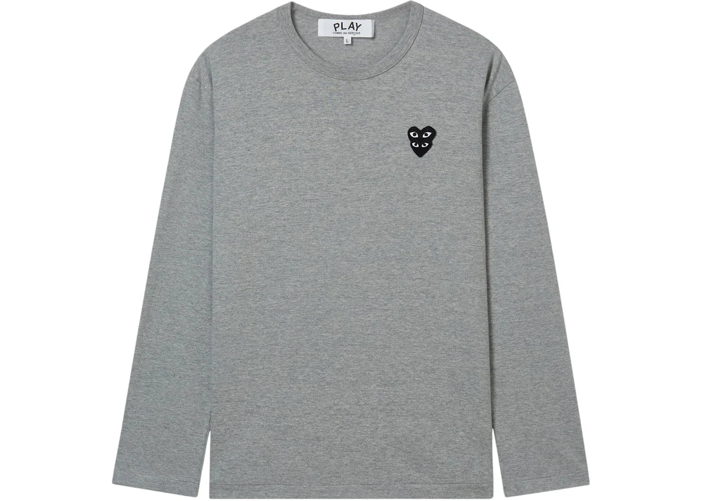 Comme des Garcons PLAY Double Eye Black Heart L/S Tee Grey