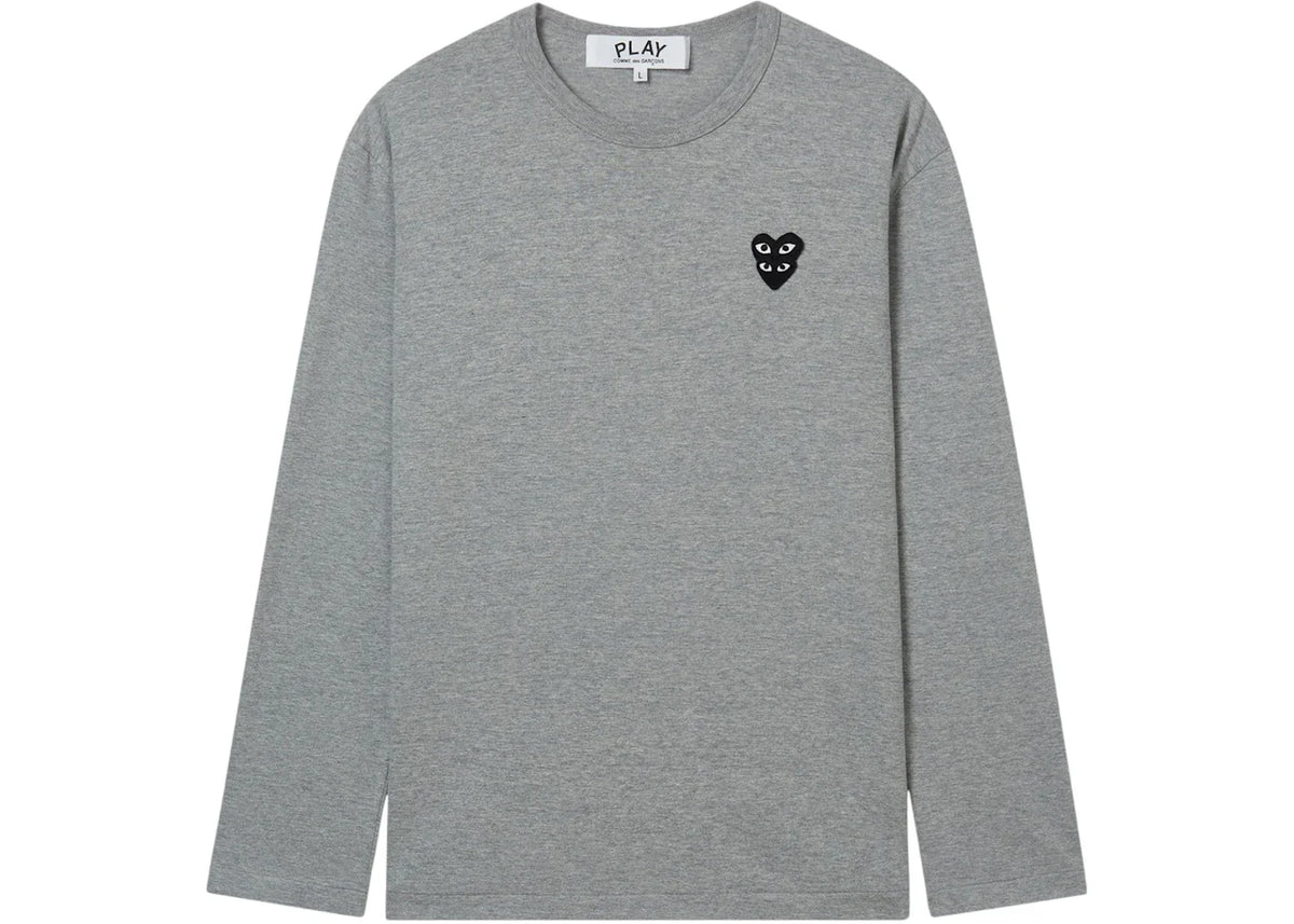 Comme des Garcons PLAY Double Eye Black Heart L/S Tee Grey