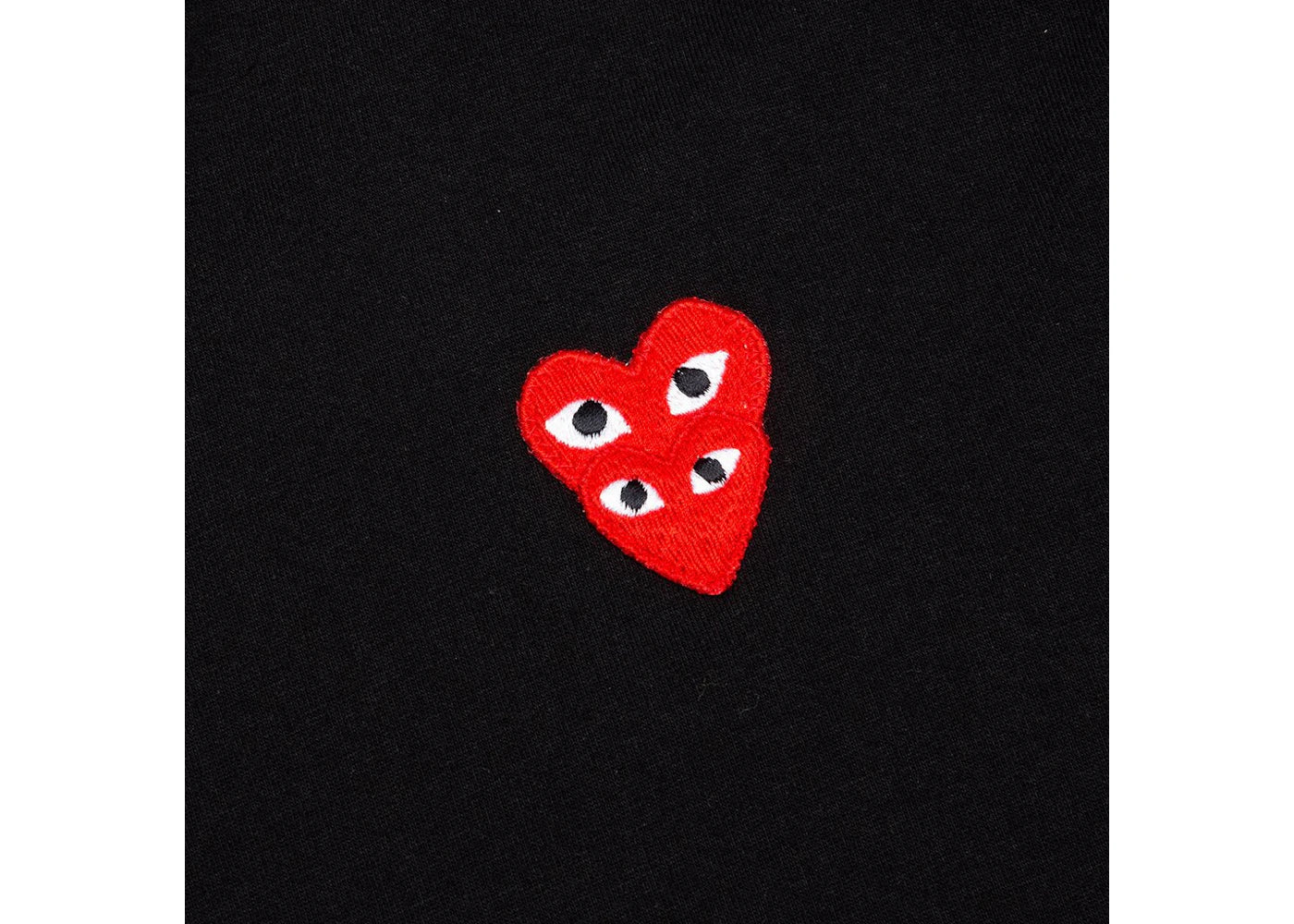 Comme des Garcons Play Red Stacked Heart T-shirt Black