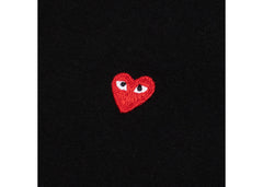 Comme des Garcons Play Women's Small Red Heart L/S T-shirt Black