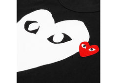 Comme des Garcons Play Women's White Heart Red Emblem T-shirt Black