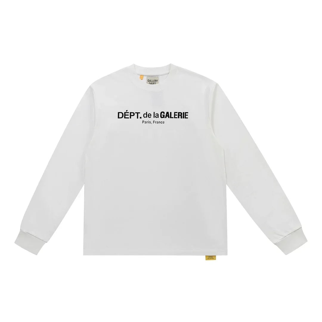 Gallery Dept. Front-Logo DÉPT. de la GALERIE Long Sleeve T-Shirt - White