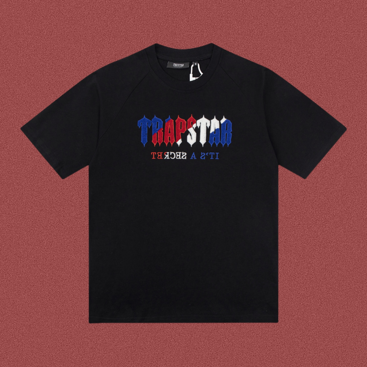 Trapstar Tricolor Gothic Logo Tee - Black/Red/White/Blue