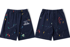 Gallery Dept. Paint Splatter French Terry Shorts - Dark Navy