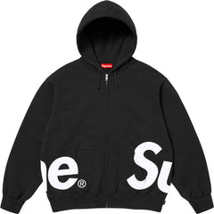 Supreme Big Logo Hooded Zip-Up Sweatshirt - Black
