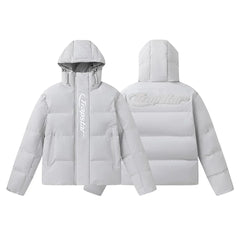 Trapstar Embossed Arch Logo Puffer Jacket - Light Grey