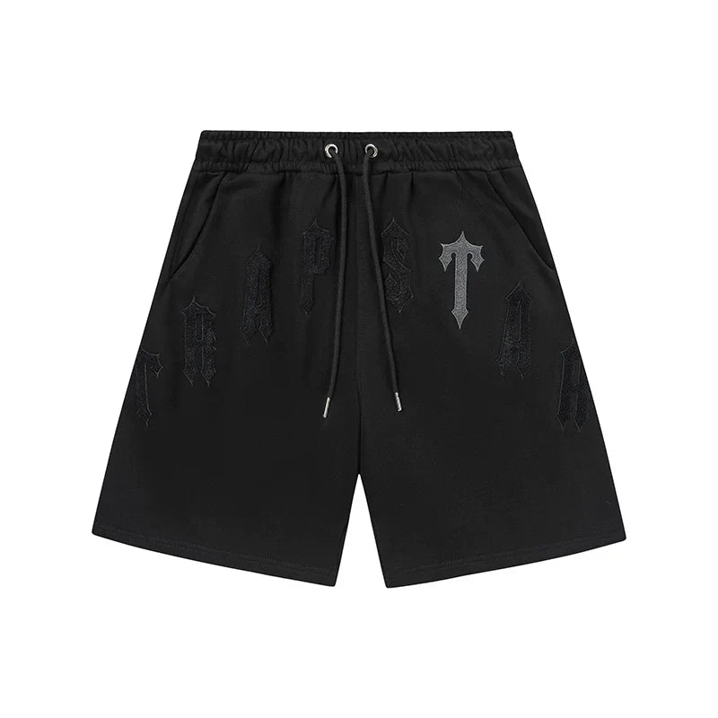 Trapstar Tonal Gothic Arch Logo Sweat Shorts - Black