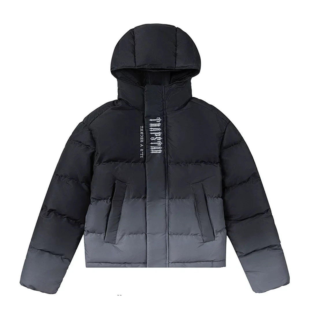 Trapstar Ombre Fade Puffer Jacket - Black/Grey