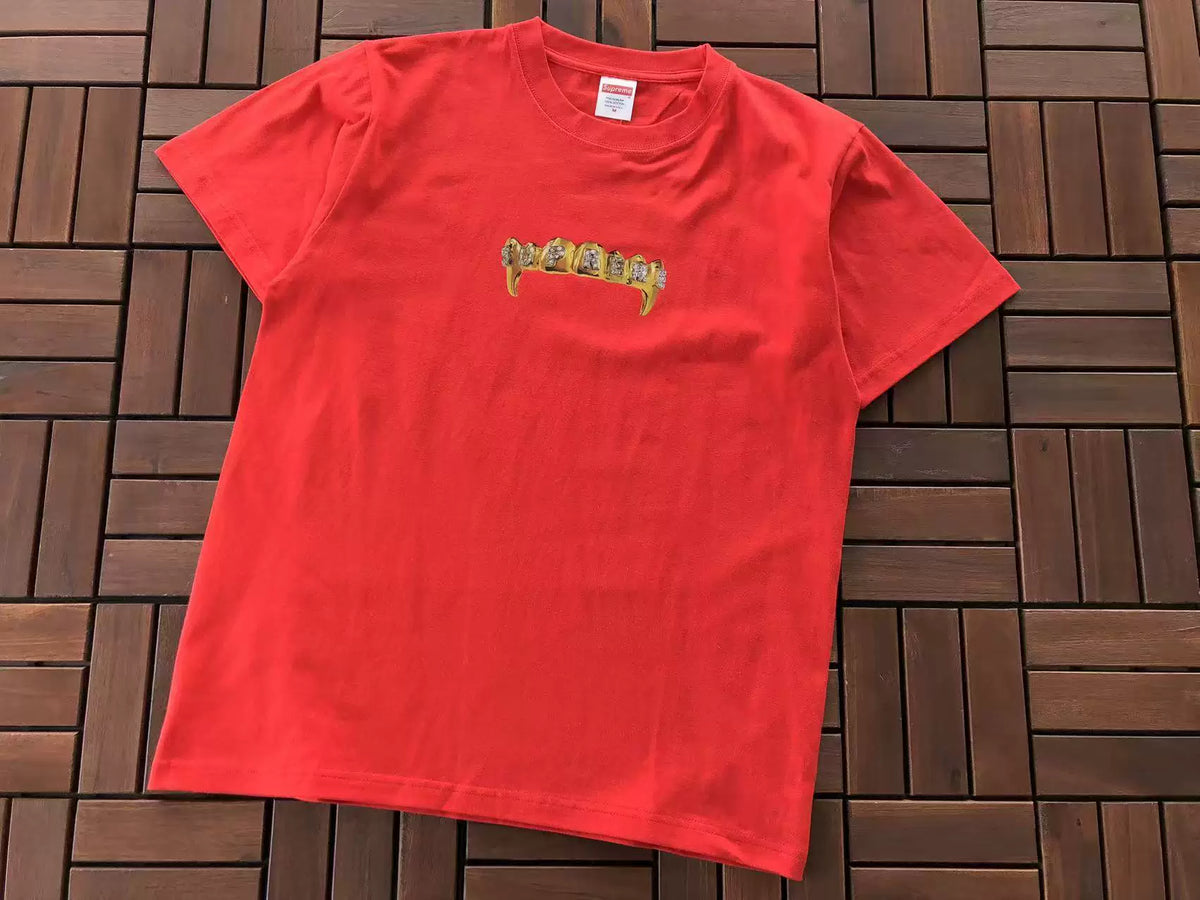 Supreme Gold Grills T-Shirt Red