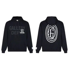 Gallery Dept. "GD Multi Logo" Hoodie – Black Oversized Streetwear
