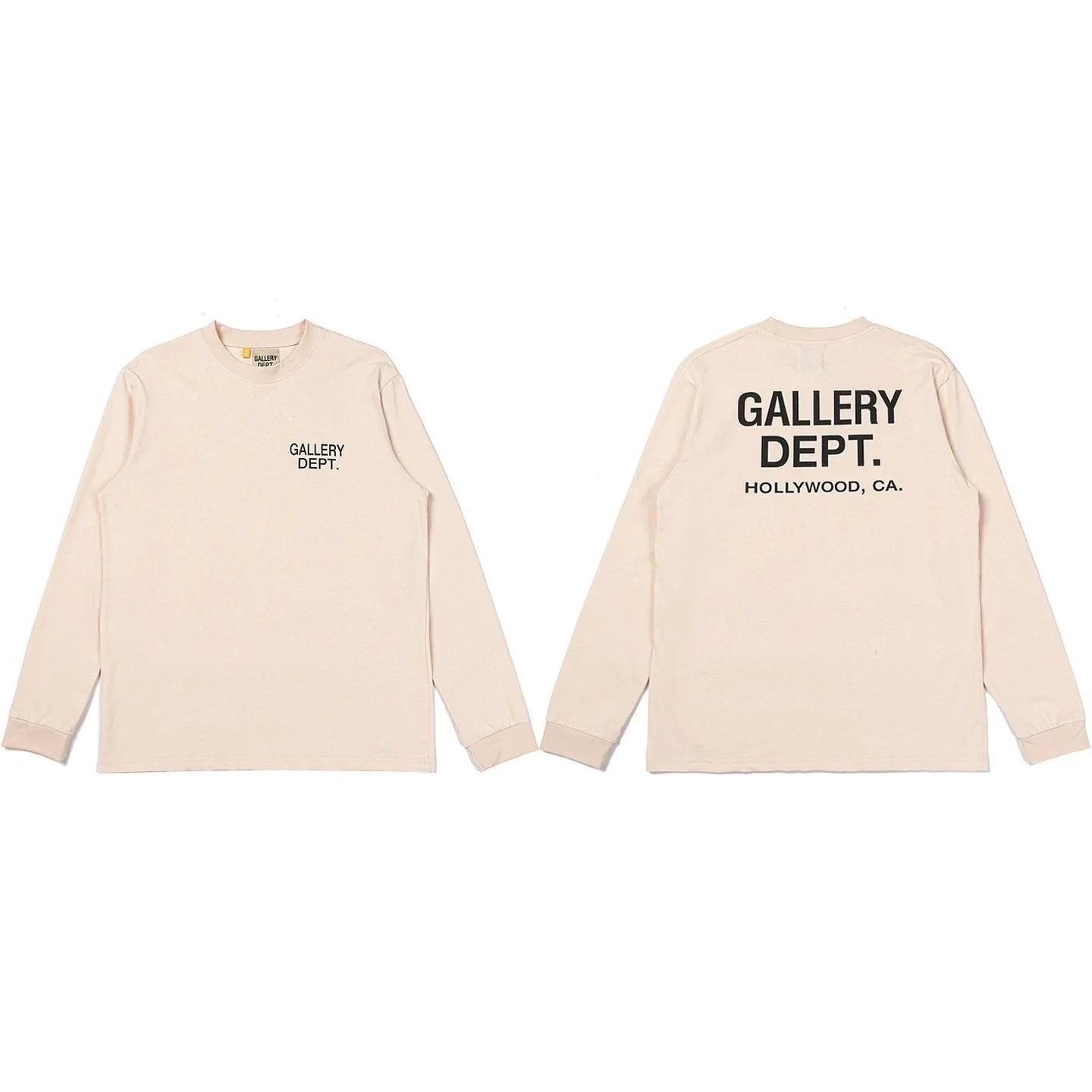 Gallery Dept. Hollywood Logo Long Sleeve T-Shirt - Beige/Oatmeal