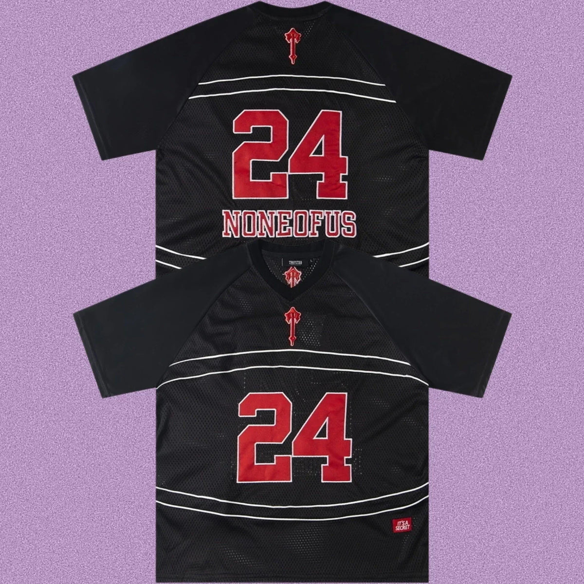 Trapstar "NONEOFUS" Raglan Football Jersey - Black/Red