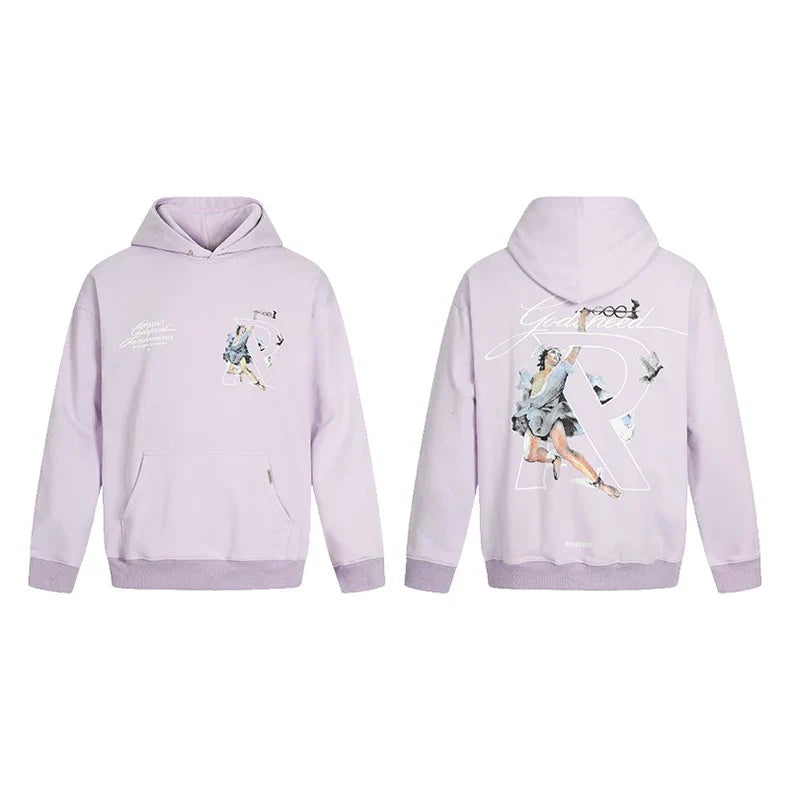 Represent "Good Speed" Vintage Figure & "R" Graphic Heavyweight Hoodie - Lavender