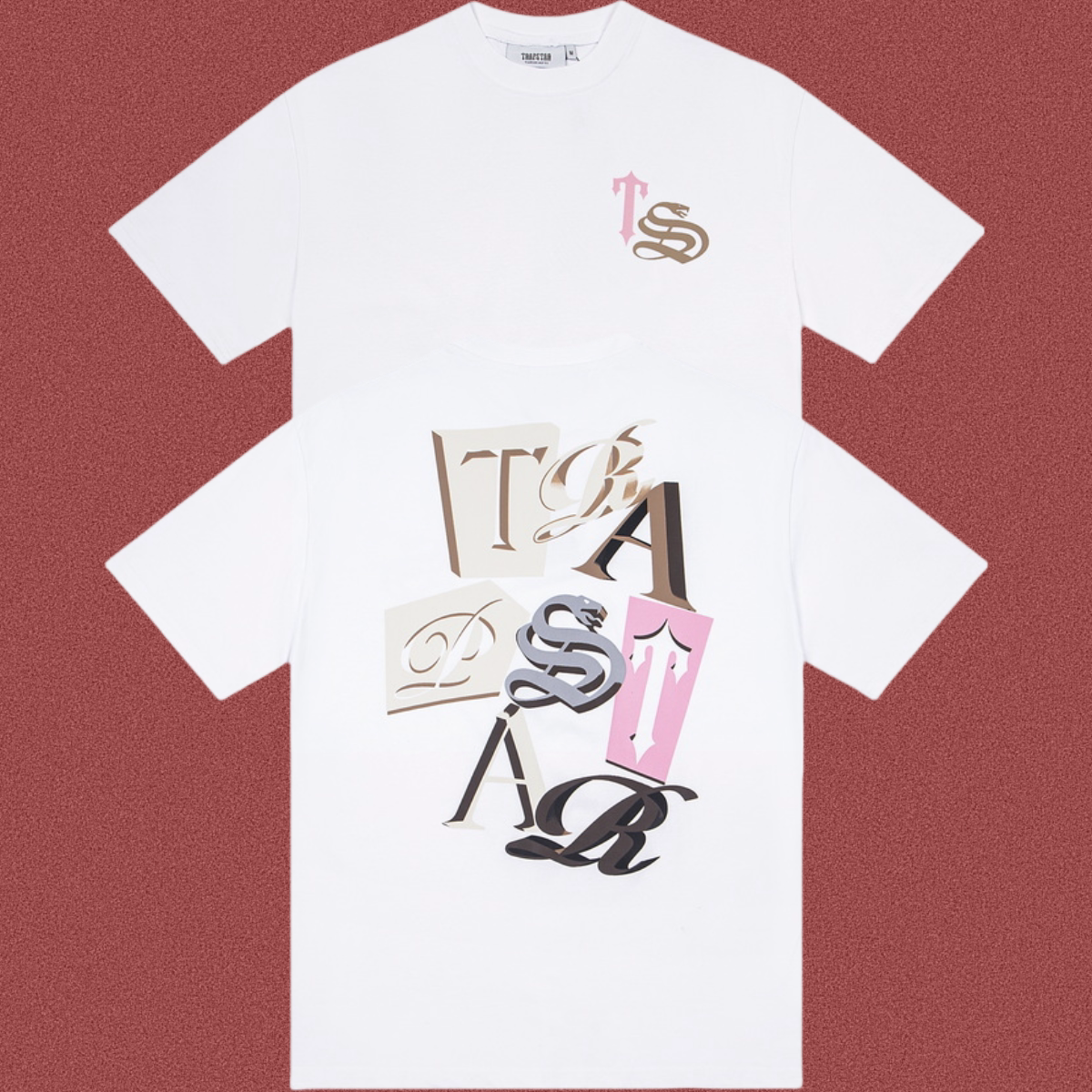 Trapstar Collage Card Alphabet Graphic Tee - White