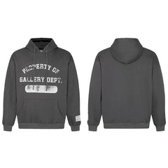 Gallery Dept. Charcoal Hoodie – “PROPERTY OF” Distressed Print