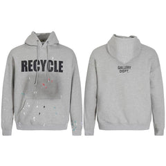 Gallery Dept RECYCLE Print Grey Hoodie