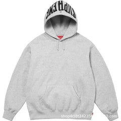 Supreme Hooded Sweatshirt with Hood Logo - Heather Grey