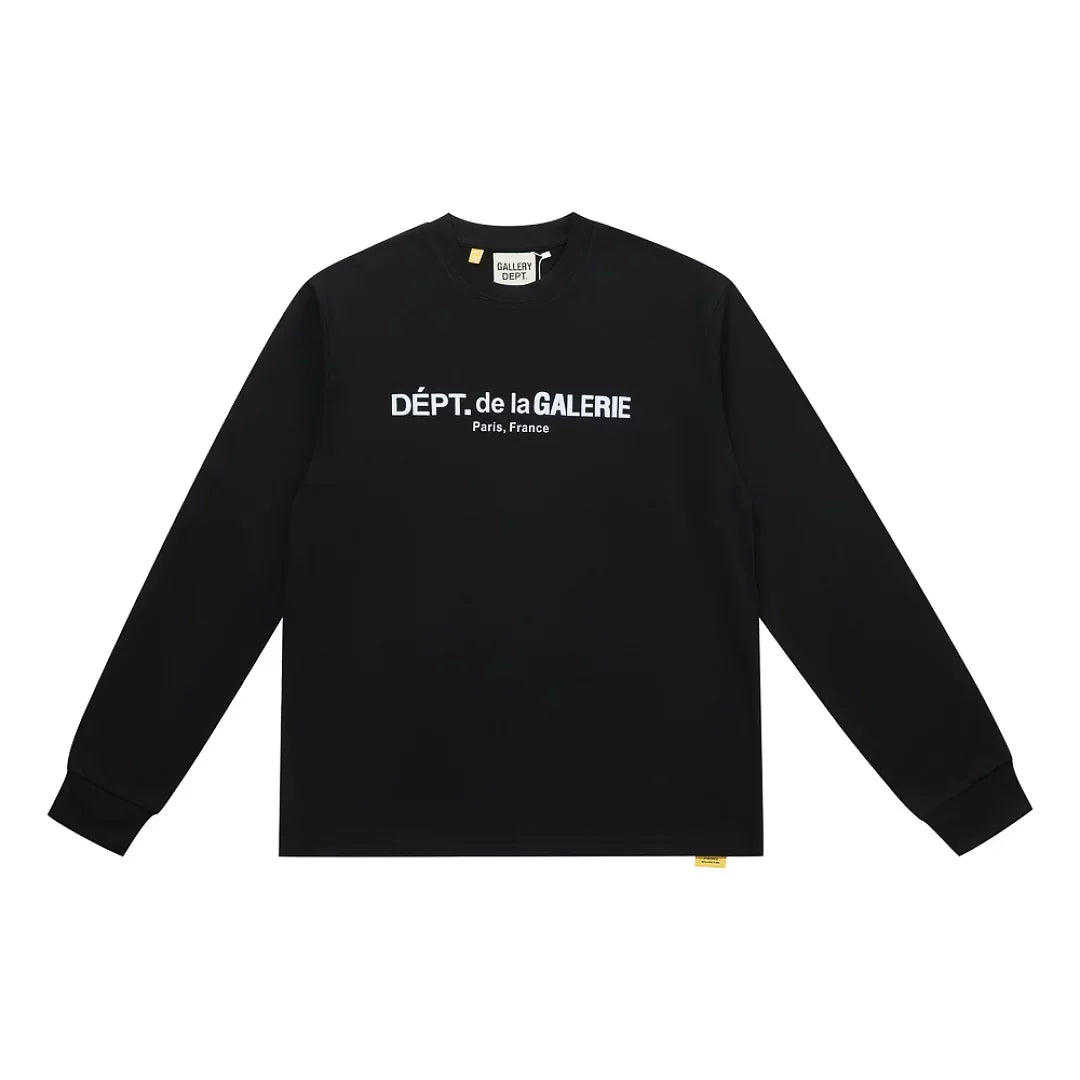Gallery Dept. Front-Logo DÉPT. de la GALERIE Long Sleeve T-Shirt - Black