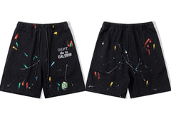 Gallery Dept. Paint Splatter French Terry Shorts - Black