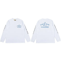 Gallery Dept. Le Bar De Music Sleeve Print Long Sleeve T-Shirt - White/Blue