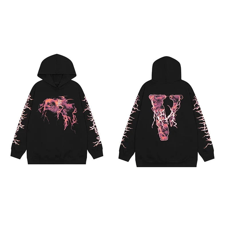 Vlone Lava Graphic Hoodie - Black/Pink
