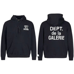 Gallery Dept Dept de la Galerie Black Hoodie White Print